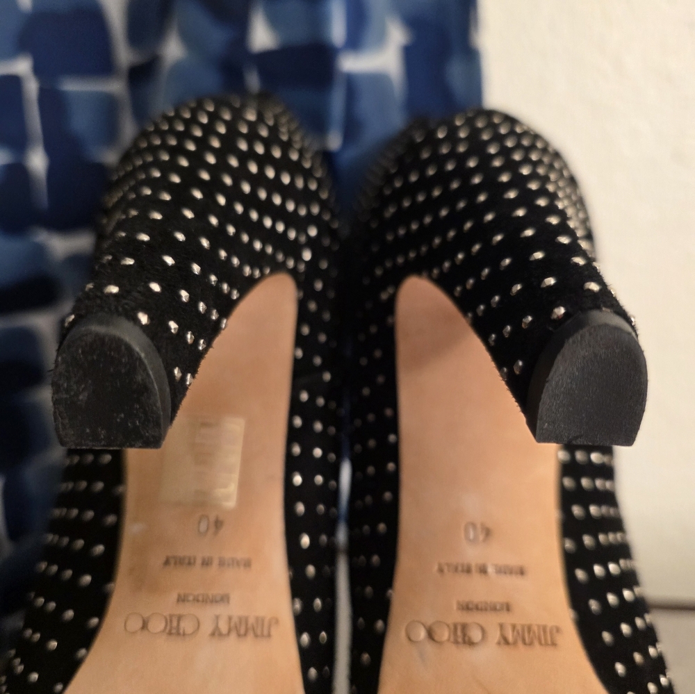 JIMMY CHOO "Tari" Studded Mid-Calf Suede Boots Size 40 / US 10 - Picture 7 of 10